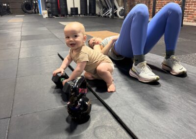 Baby and mom at gym together