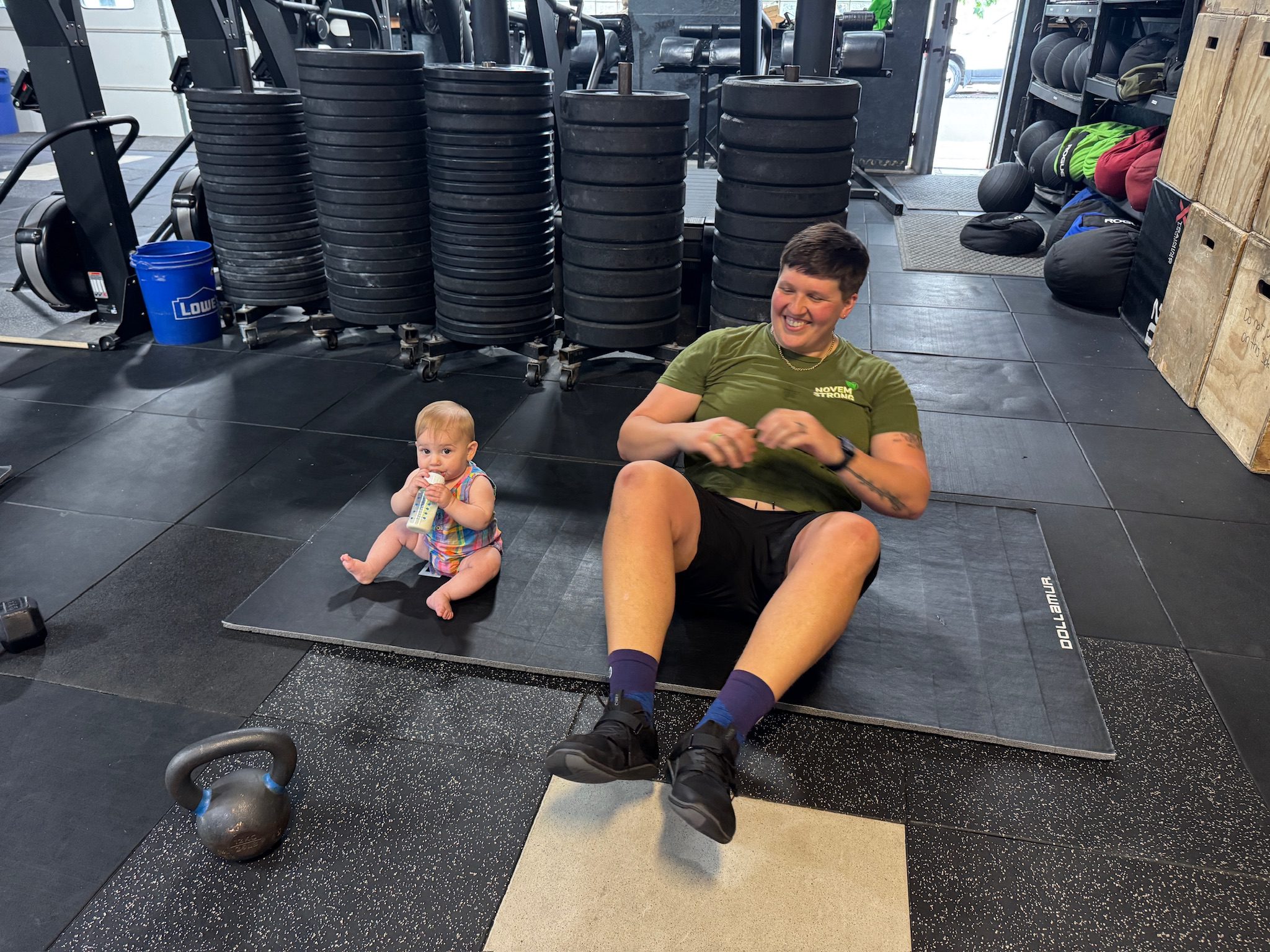 IMG_9409 Mom and baby working out together at a gym